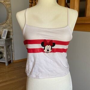Disney Women's White and Red Minnie Mouse Crop Top